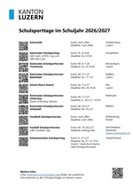 Provisorische Terminübersicht Schulsporttage im Kanton Luzern