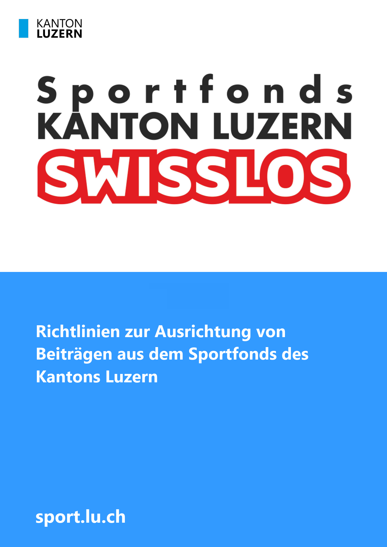 Titelseite Richtlinien Sportfonds Kanton Luzern
